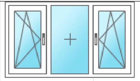 Trokrilni prozor sa jednim fiksnim krilom