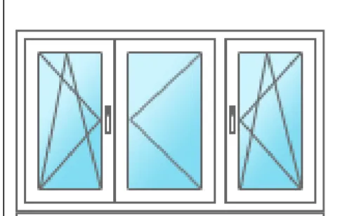Trokrilni prozor (dvokrilni+jednokrilni)