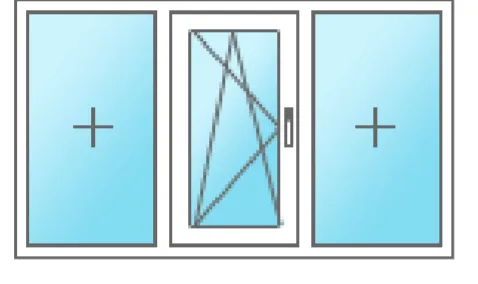 Trokrilni prozor sa dva fiksna krila