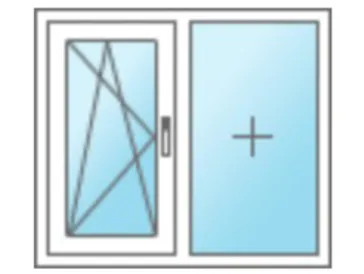 Dvokrilni prozor sa fiksnim krilom