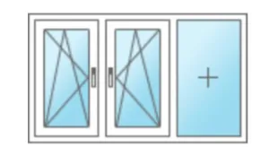 Trokrilni prozor sa jednim fiksnim krilom