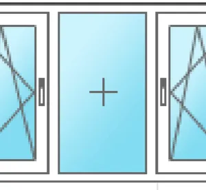 Trokrilni prozor sa jednim fiksnim krilom