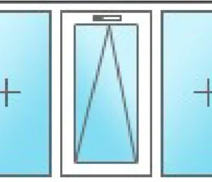 Trokrilni prozor sa dva fiksna krila