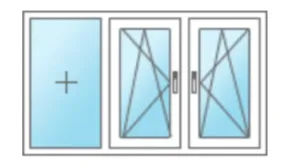 Trokrilni prozor sa jednim fiksnim krilom