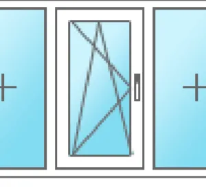 Trokrilni prozor sa dva fiksna krila