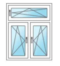 Proizvod Dvokrilni prozor sa aktivnim krilima i nadsvetlom/podsvetlom Slika